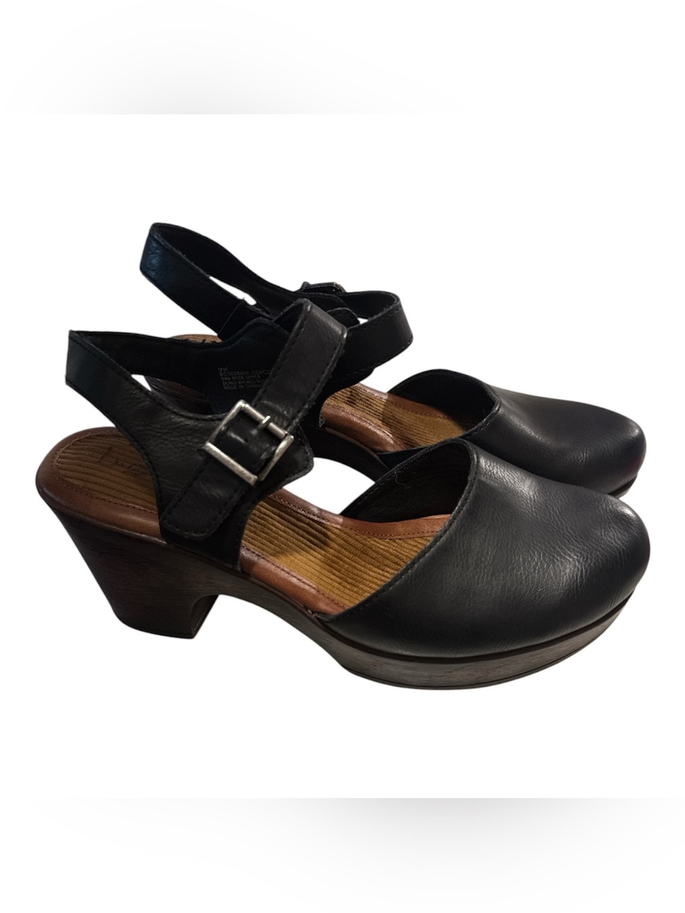 BOC Børn Size Woman’s Mary Jane Clog Sandals Size 9 Black Faux Leather